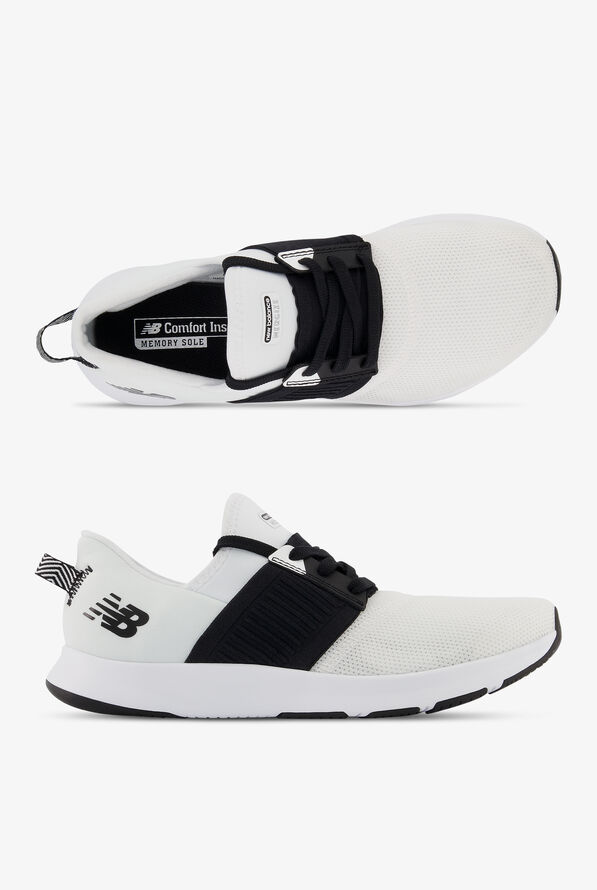 New Balance Women's DynaSoft Nergize v3 White/Black Athletic Shoe, Slip On Shoe