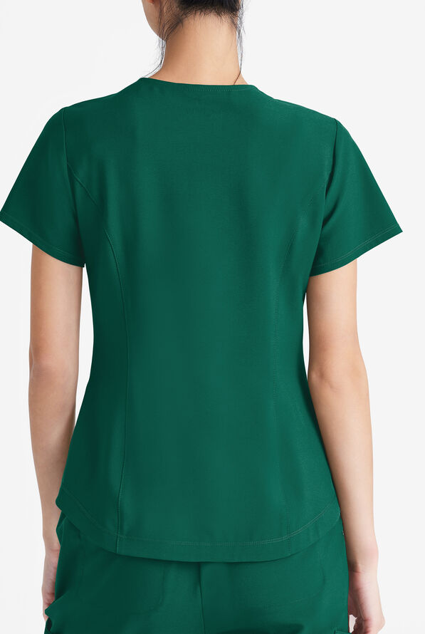 Grey's Anatomy by Barco Evolve STRETCH Rhythm Women's 2-Pocket V-Neck Scrub Top - Hunter - 3