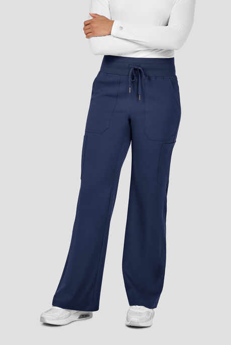 Pantalón médico Zavate Ava Therese Avery STRETCH de tiro alto estilo cargo con piernas anchas y 6 bolsillos para mujer