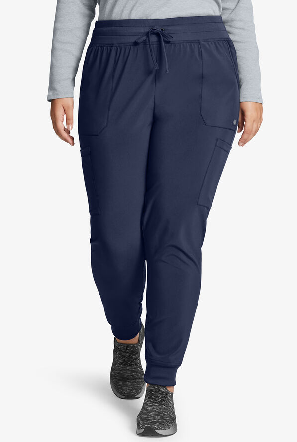 Dickies EDS Essentials Women's 6-Pocket STRETCH Cargo Jogger Scrub Pants - Petite - Navy - 1