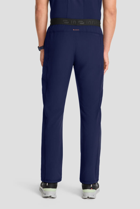 Infinity GNR8 Men's 5-Pocket STRETCH Logo Waistband Straight Leg Cargo Scrub Pant - Navy - 5