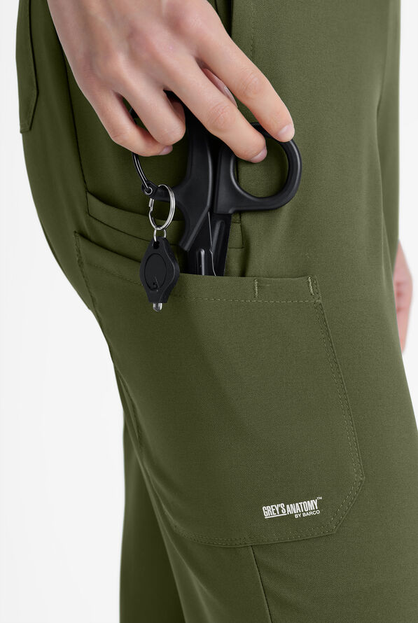 Grey's Anatomy by Barco Evolve STRETCH Cosmo Women's 6-Pocket Cargo Scrub Pants - Olive - 2