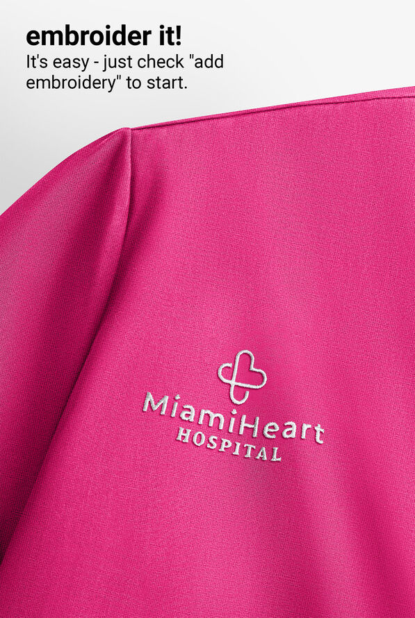 Med Couture Amp Women's 3-Pocket STRETCH V-Neck Scrub Top - Pink Power - 4