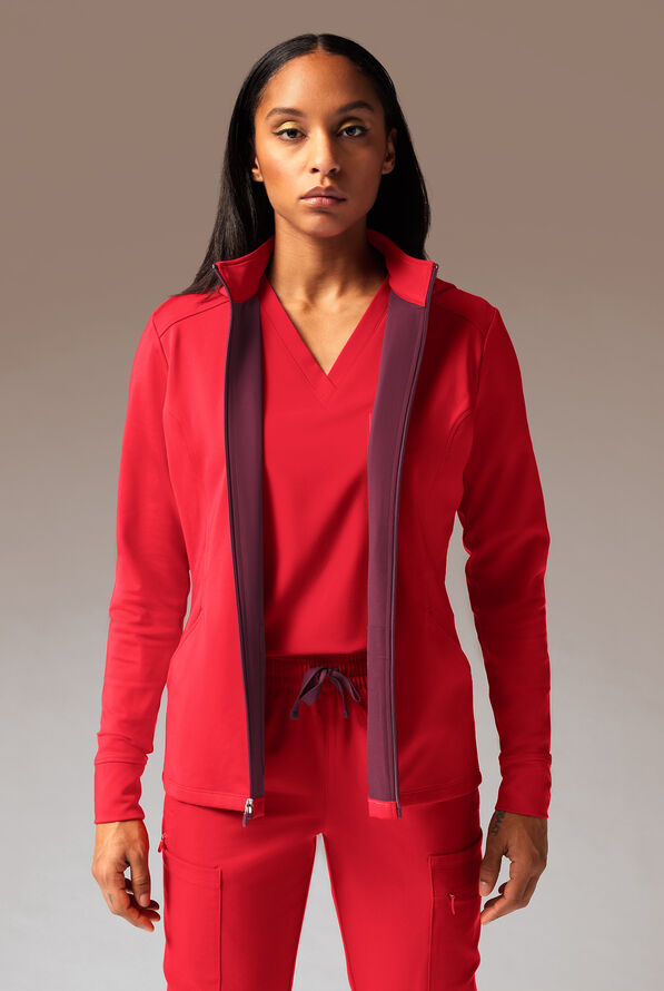 Chaqueta médica Hypothesis Super-Dermal con cremallera y múltiples bolsillos para mujer - Hemoglobin/Wine - 1