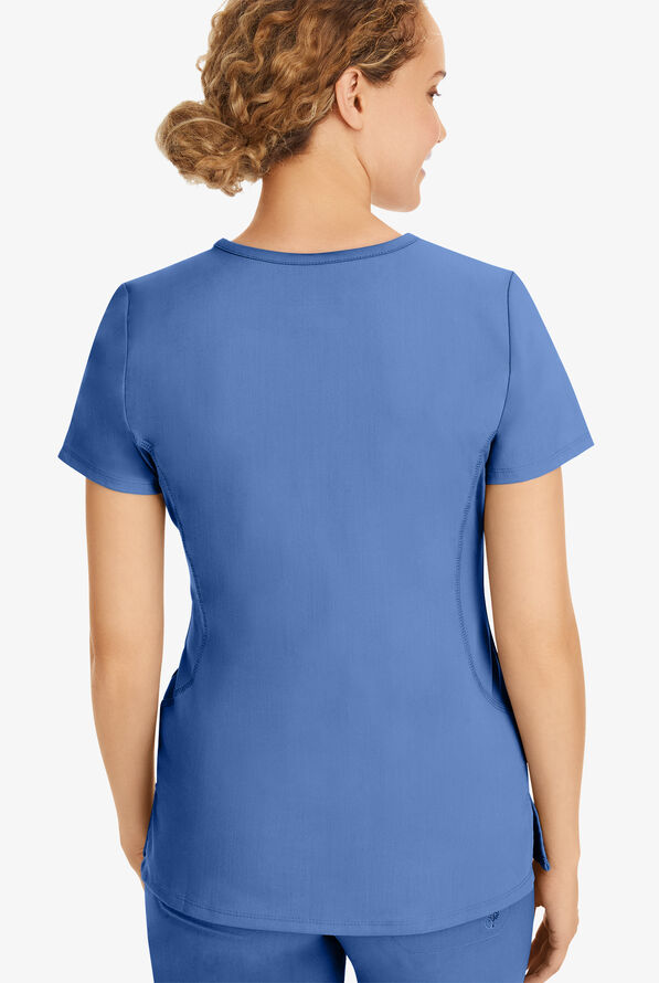 Healing Hands Purple Label Juliet Women's 2-Pocket STRETCH Princess Seam Scrub Top - Ceil Blue - 4
