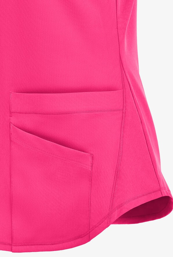 Skechers by Barco Breeze Women's 3-Pocket STRETCH V-Neck Scrub Top - Passion Pink - 4