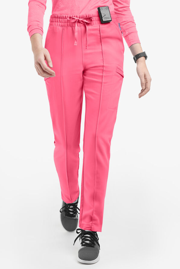 Movement by Butter-Soft Capricorn Women’s 7-Pocket Skinny Pintuck Scrub Pants - Rose Dusk - 1