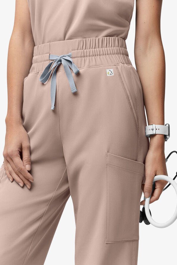 Pantalón médico ReSurge de tiro alto con piernas anchas para mujer - Mocha Meringue - 2