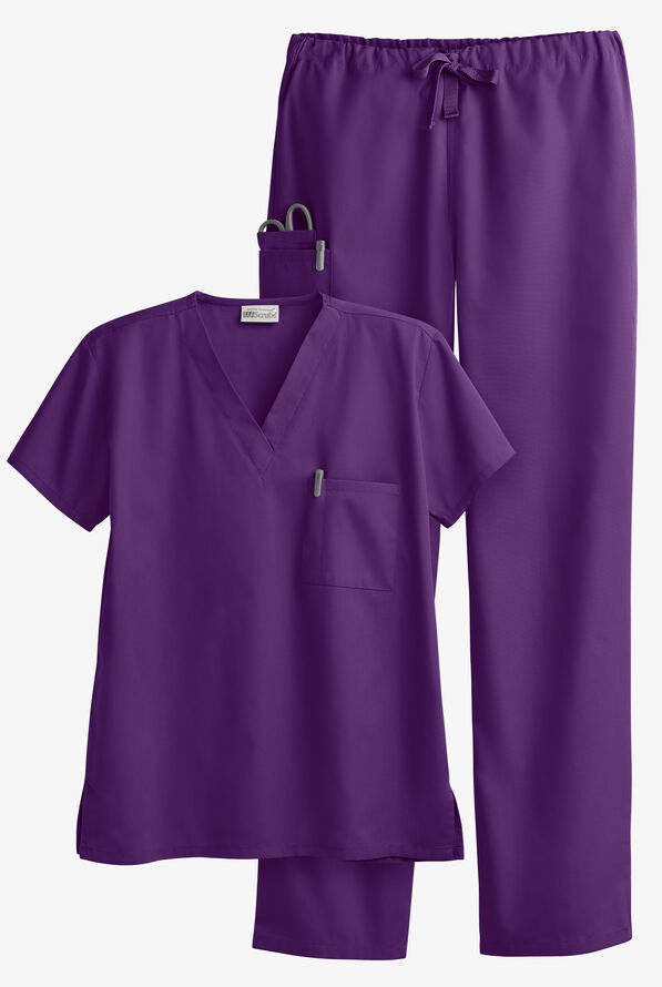 UA Best Buy Scrubs Unisex Scrub Set - Eggplant - 1