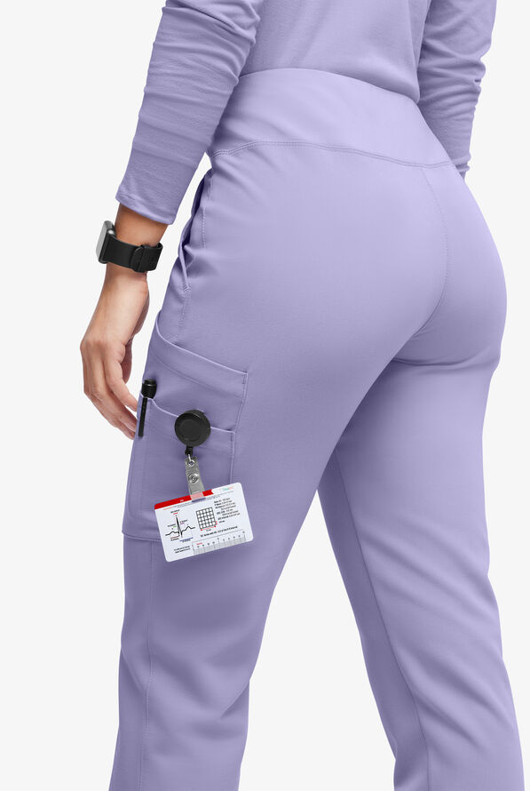 Movement by Butter-Soft Carina Women’s 7-Pocket Skinny Yoga Inspired  Scrub Pant - Petite - Grape Haze - 2