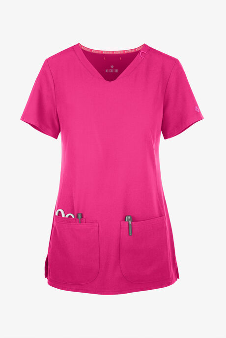 Med Couture Amp Women's 3-Pocket STRETCH V-Neck Scrub Top