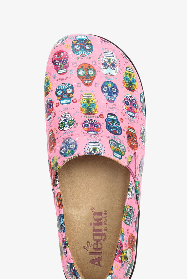 Alegria Women's Keli Sugar Skulls Pink Nursing Slip On Shoes - null - 2