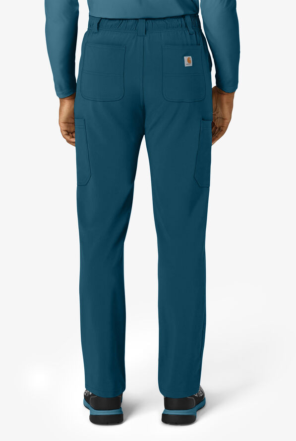 Carhartt Cross-Flex Men's 8-Pocket STRETCH Utility Cargo Scrub Pants - Caribbean Blue - 4