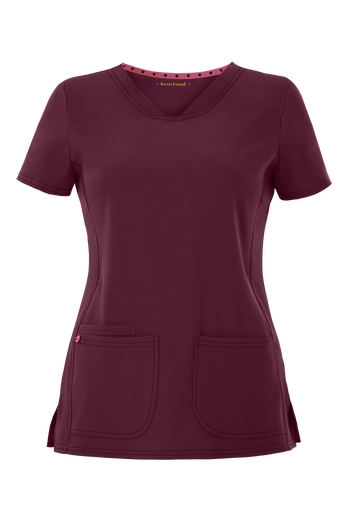 Blusa m&eacute;dica heartsoul Break On Through Pitter-Pat con cuello en V y 3 bolsillos para mujer
