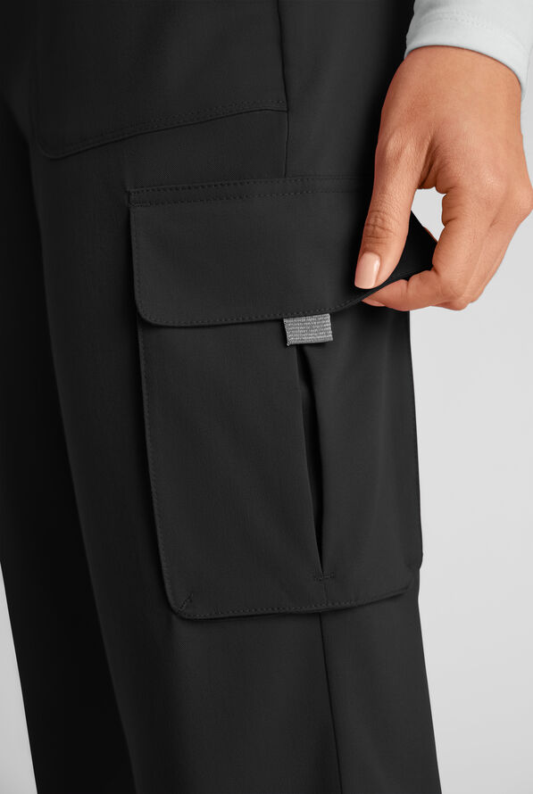 Grey's Anatomy by Barco Emerge Parker Women's 4-Pocket STRETCH Fit & Flare Scrub Pants - Black - 4