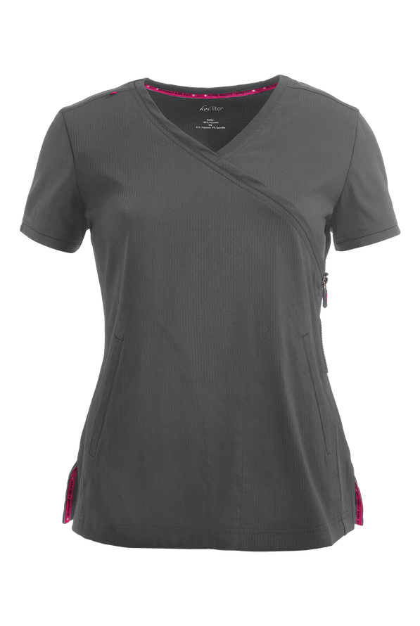 koi Lite Scrubs Philosophy 316 Side Zipper Top Mock Wrap Scrub Tops