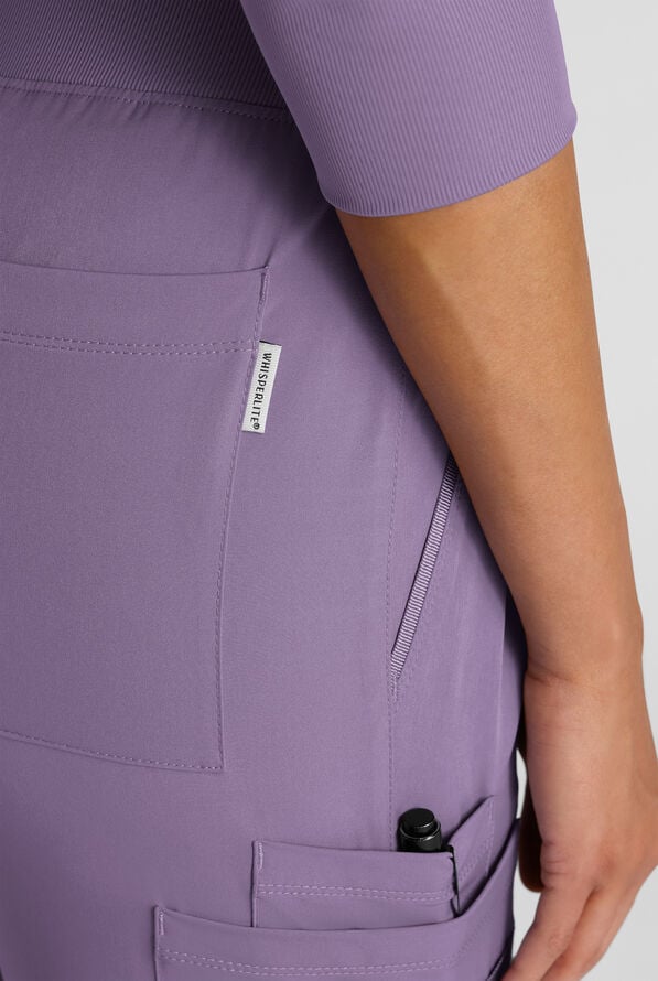 WhisperLite YARA Women's 10-Pocket STRETCH Cargo Straight Leg Scrub Pants - Purple Dusk - 4