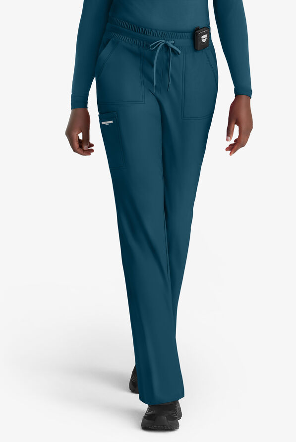 Skechers by Barco Slip-ins Reach Women's 4-Pocket STRETCH Slim Cargo Straight Leg Scrub Pants - Bahama Blue - 1