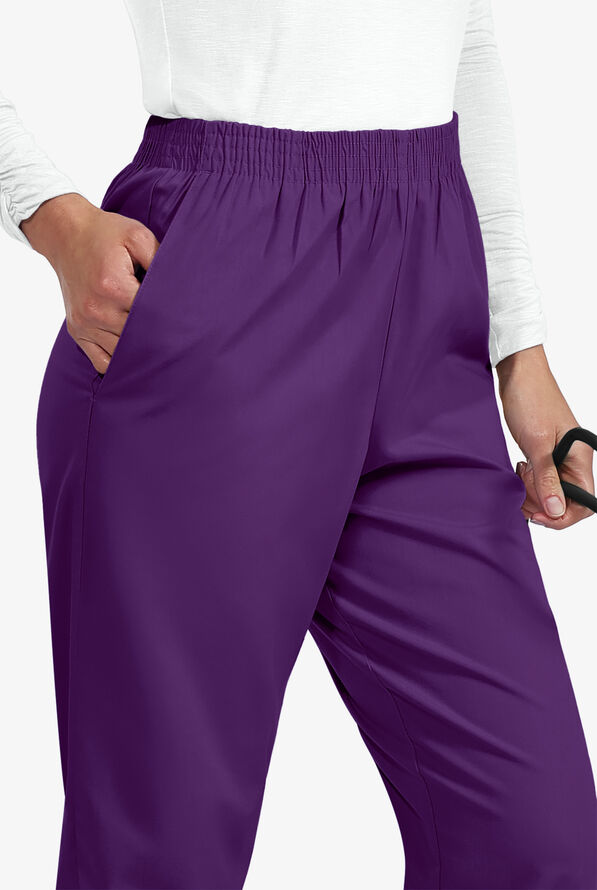 UA Best Buy Scrubs Women's 2-Pocket Elastic Waist Pants - Tall - Eggplant - 3