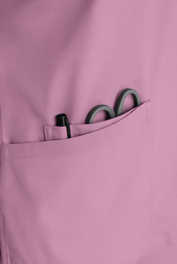 Blusa médica mangas 3/4 Butter-Soft STRETCH con cuello en V y 4 bolsillos para mujer - Smokey Mauve - 5