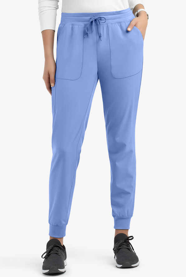 Maevn Matrix UA Exclusive Women's 5-Pocket STRETCH Jogger Scrub Pants - Petite - Ceil Blue - 1