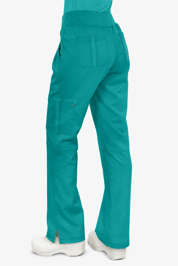 Healing Hands Purple Label Tori Women's 5-Pocket STRETCH Yoga Scrub Pants - Tall - Teal - 2