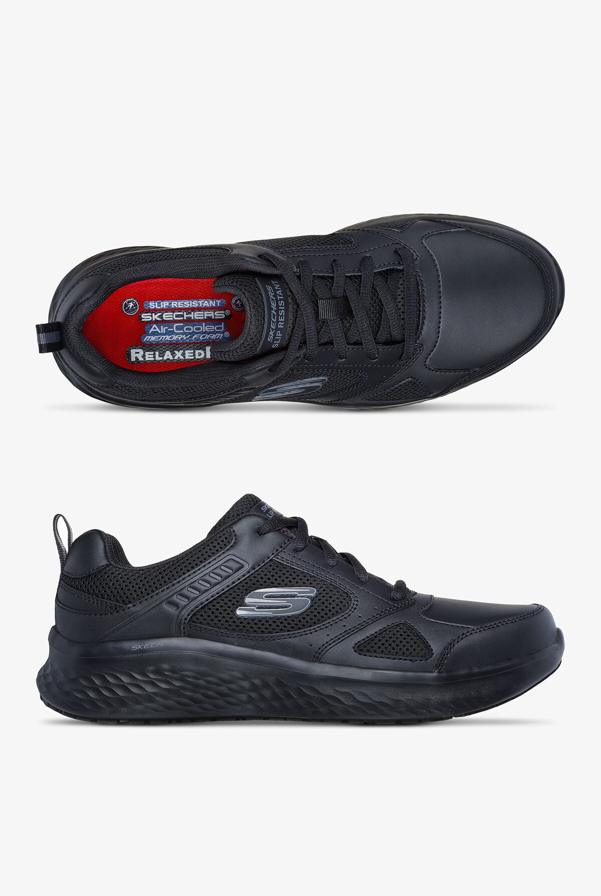 Skechers Work Flex Lite Men’s 10 Black/Black Slip Resistant WR Comfort Wide Skechers Work men main image 4
