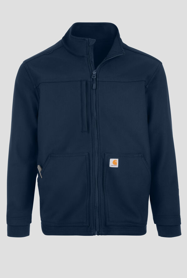 Carhartt Force Rugged Flex Men's 3-Pocket Bonded Fleece Scrub Jacket - Navy - 1