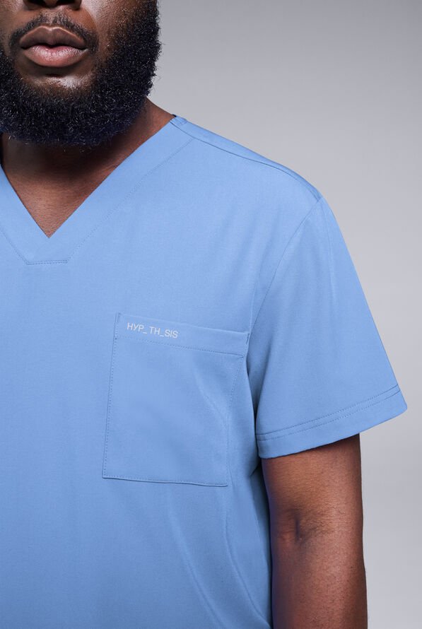 Hypothesis S-R Shift Ready Men's 4-Pocket V-Neck Scrub Top - Ceil Blue - 4
