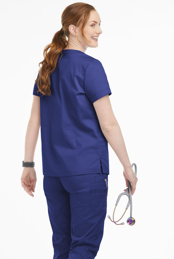 Butter-Soft STRETCH Women's 4-Pocket Notch Neck Scrub Top - Galaxy - 3