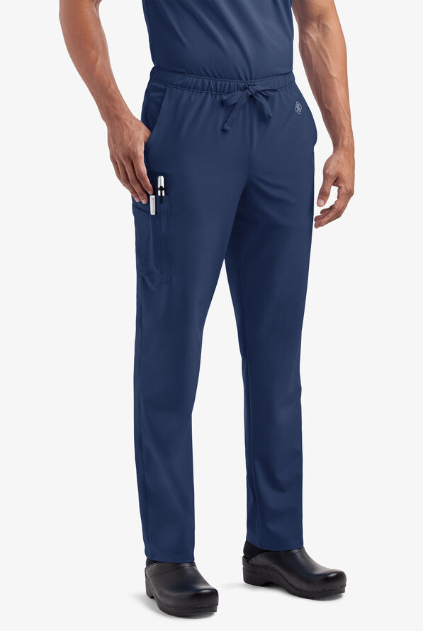 Easy STRETCH Morgan Unisex 5-Pocket Drawstring Scrub Pants - Navy - 2