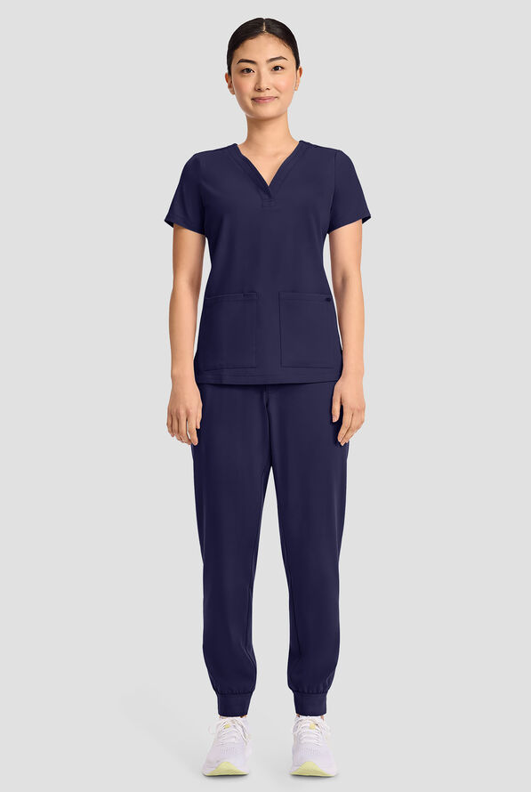 Blusa m&eacute;dica Healing Hands Quest Briana STRETCH con 3 bolsillos y cuello en Y para mujer - Navy - 5
