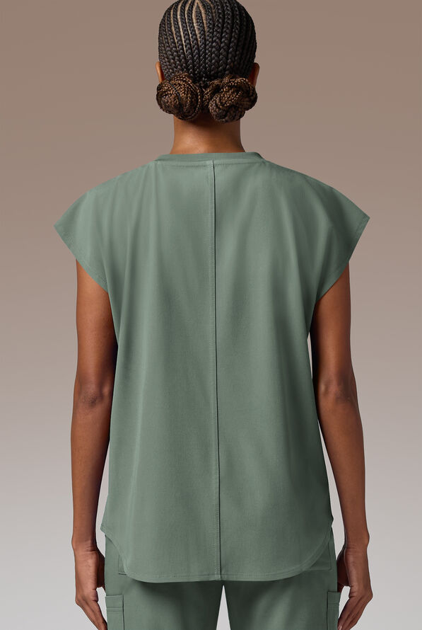 Blusa m&eacute;dica Hypothesis DM Crew de corte holgado con mangas dolm&aacute;n y 2 bolsillos para mujer - Mineral - 5