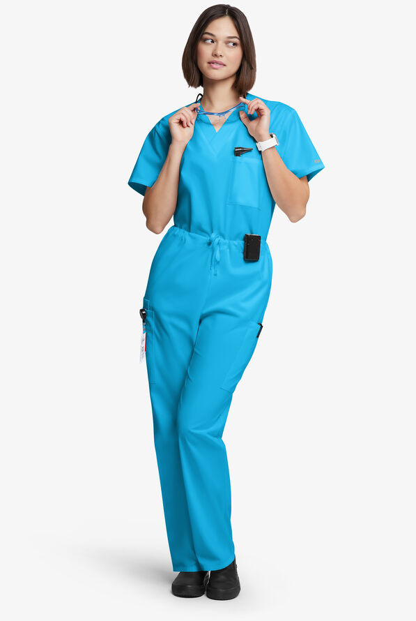 Pantal&oacute;n m&eacute;dico unisex Butter-Soft Originals con piernas rectas holgadas y 4 bolsillos - Turquoise - 4