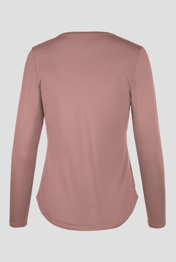 Zavate Ava Therese Tiffany Women's Knit STRETCH Long Sleeve Underscrub - Mocha - 2