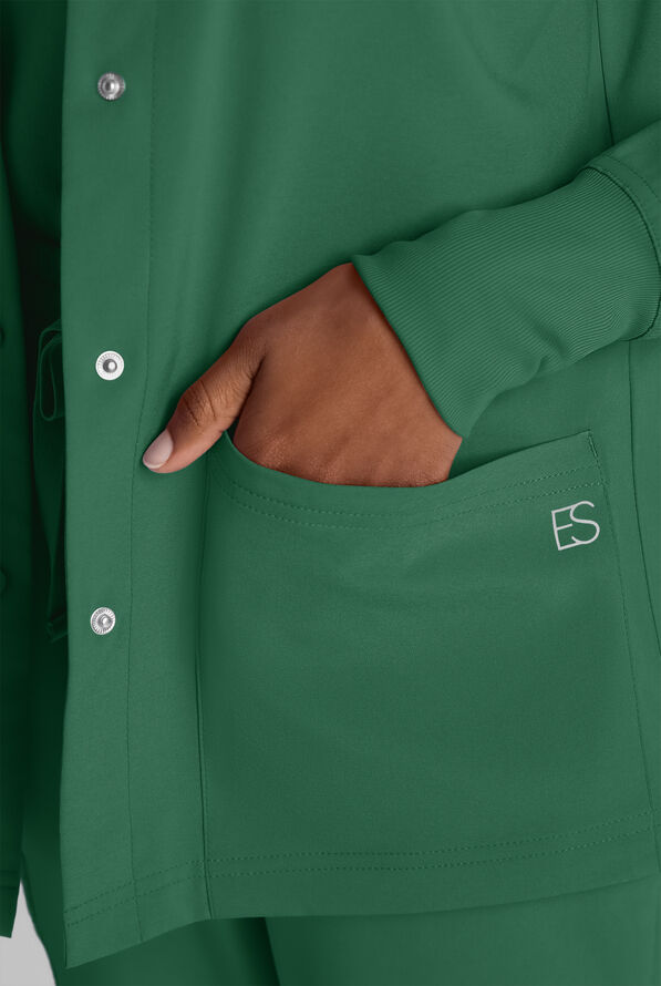 Chaqueta m&eacute;dica Easy STRETCH con botones a presi&oacute;n y 3 bolsillos para mujer - Hunter - 4
