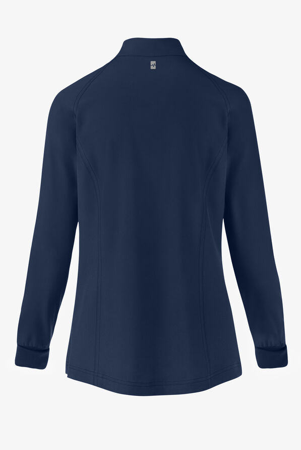Easy STRETCH Zadie Women's 4-Pocket Raglan Scrub Jacket - Navy - 3