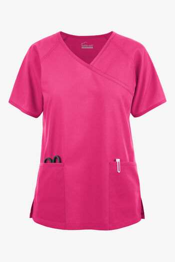 Butter-Soft Originals Women's 3-Pocket Mock Wrap Raglan Sleeve Scrub Top