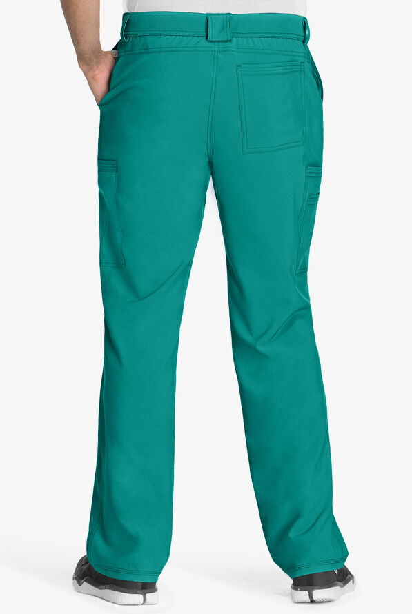 Infinity Men's 5-Pocket STRETCH Tapered Leg Cargo Scrub Pants - Teal - 2