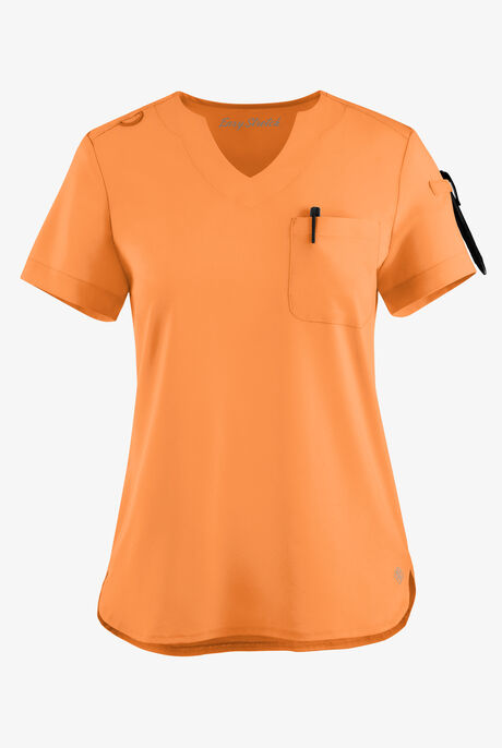 Easy STRETCH Nikki Women's 1-Pocket Scallop Neck Tuck-In Scrub Top