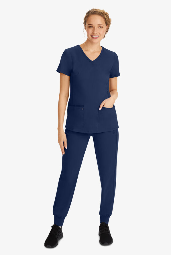 Healing Hands Purple Label Juliet Women's 2-Pocket STRETCH Princess Seam Scrub Top - Navy - 6