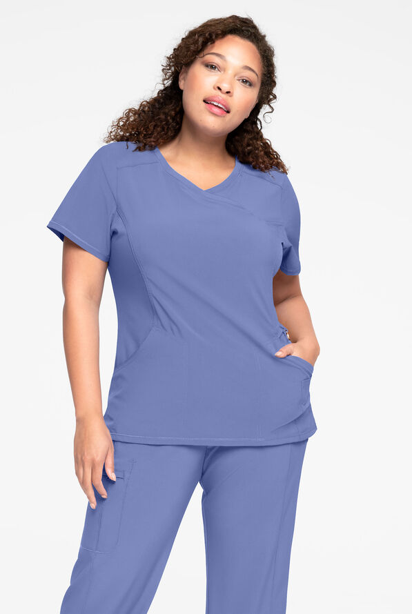 Cherokee 2625A Antimicrobial Mock Wrap Scrub Top, Infinity Scrubs