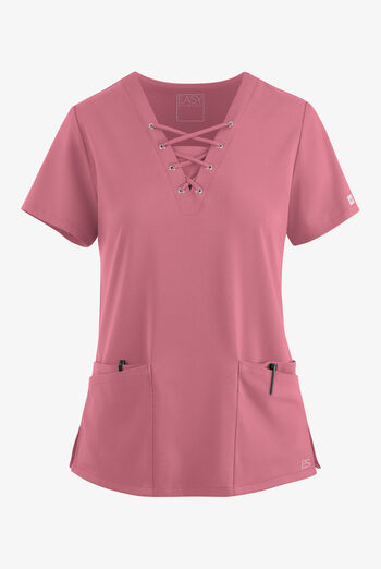 Blusa médica Easy STRETCH Gisele con cordones en el cuello en V y 4 bolsillos para mujer