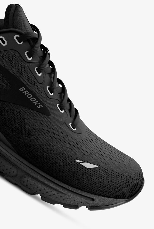 Brooks Men's Ghost 15 Black Athletic Lace Up Nursing Shoes, Nursing Shoes