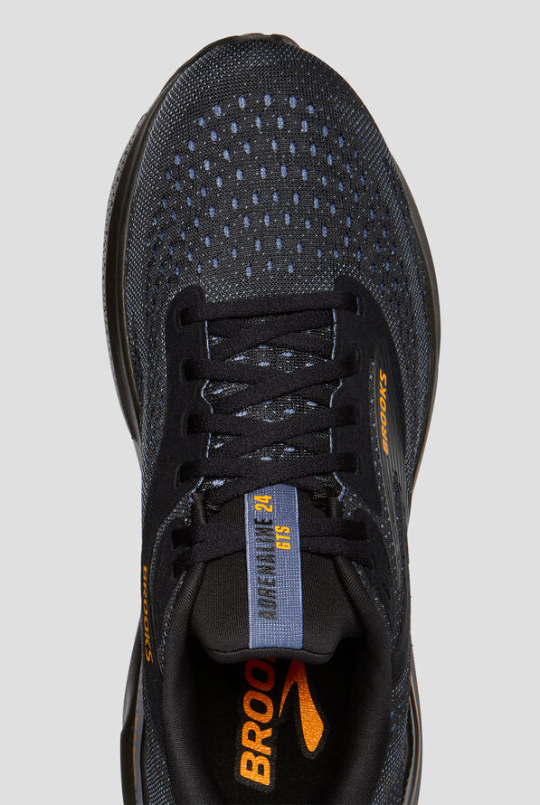Brooks Men's Adrenaline GTS 24 Black/Country Blue/Orange Athletic Lace Up Shoes - null - 2
