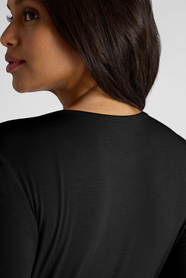 Easy STRETCH Cate Women's Long Sleeve Knit Underscrub - Onyx Black - 2