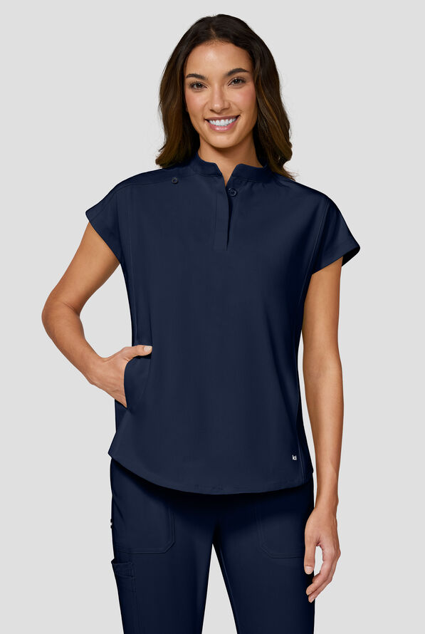 Blusa m&eacute;dica koi Next Gen Superhuman STRETCH con mangas dolm&aacute;n y 2 bolsillos para mujer - Navy - 2