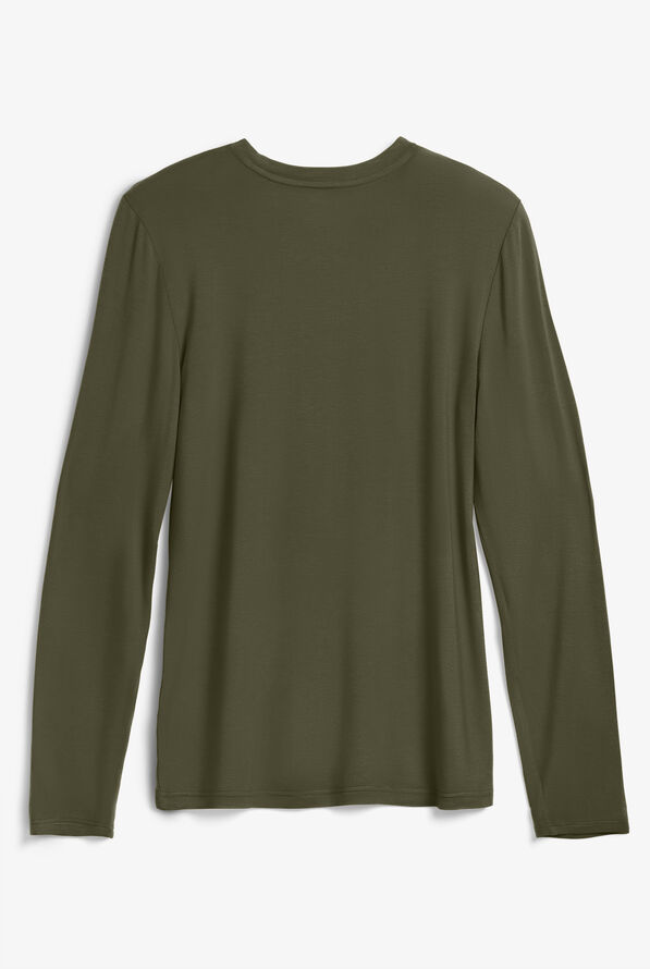 Strictly Scrubs STRETCH Women's Long Sleeve Knit Underscrub - Olive - 2