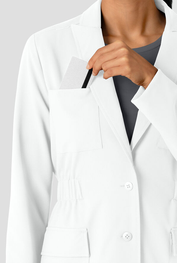 Wink Layers Women's 28 1/4"  4-Pocket Blazer Short Lab Coat - White - 3
