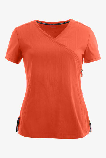 koi Lite&trade; Philosophy Women's 3-Pocket Mock Wrap Side Zipper Scrub Top